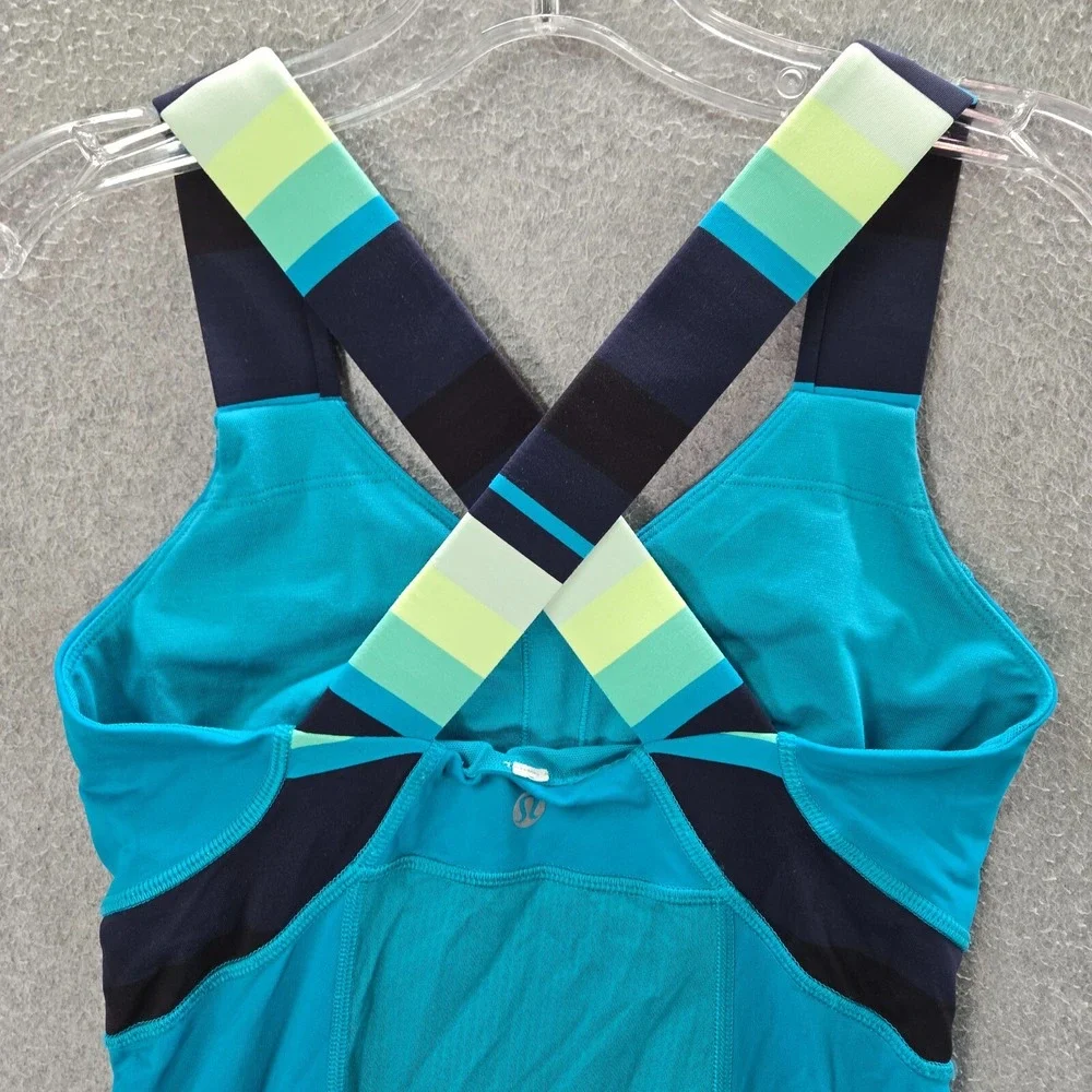 Lululemon Women Activewear Top 4‎ Blue Push Your Limits Tank Workout